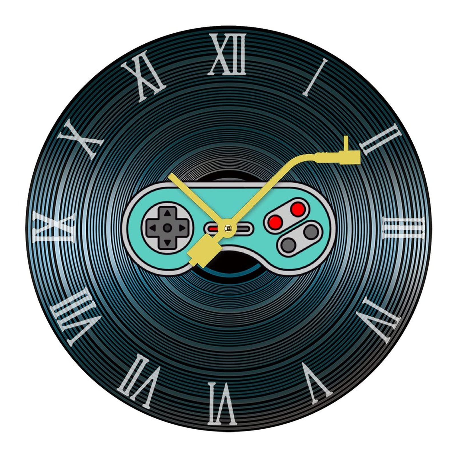 Vintage Video Game Controller Wooden Wall Clock - 60x60cm Retro Gaming Decor for Living Room, Bedroom, Man Cave - Perfect for Gamers & Nostalgic Home Decor