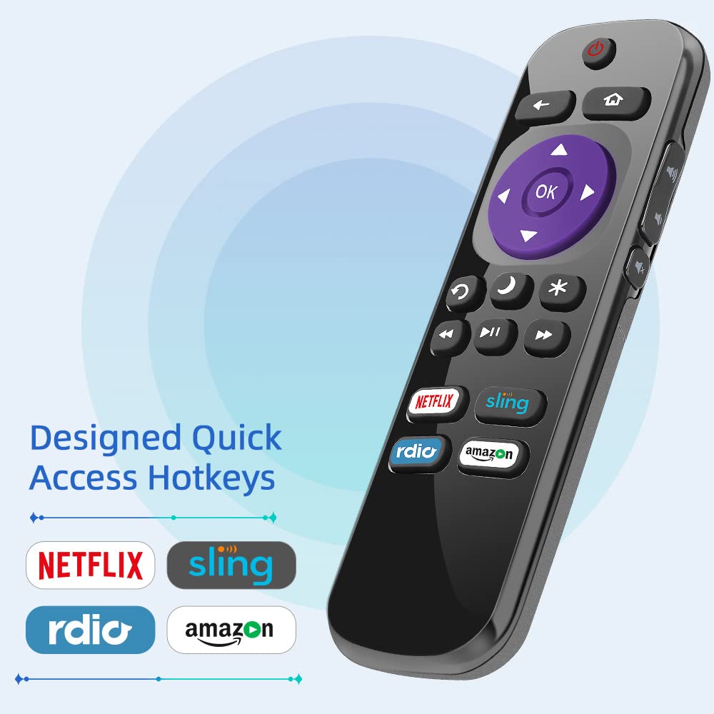 Gvirtue Universal Roku Remote Replacement for RCA Roku Smart TVs (32-70 inch) - Compatible with 4K UHD HDR LED LCD Smart TVs | Perfect for Streaming, Gaming & Home Entertainment