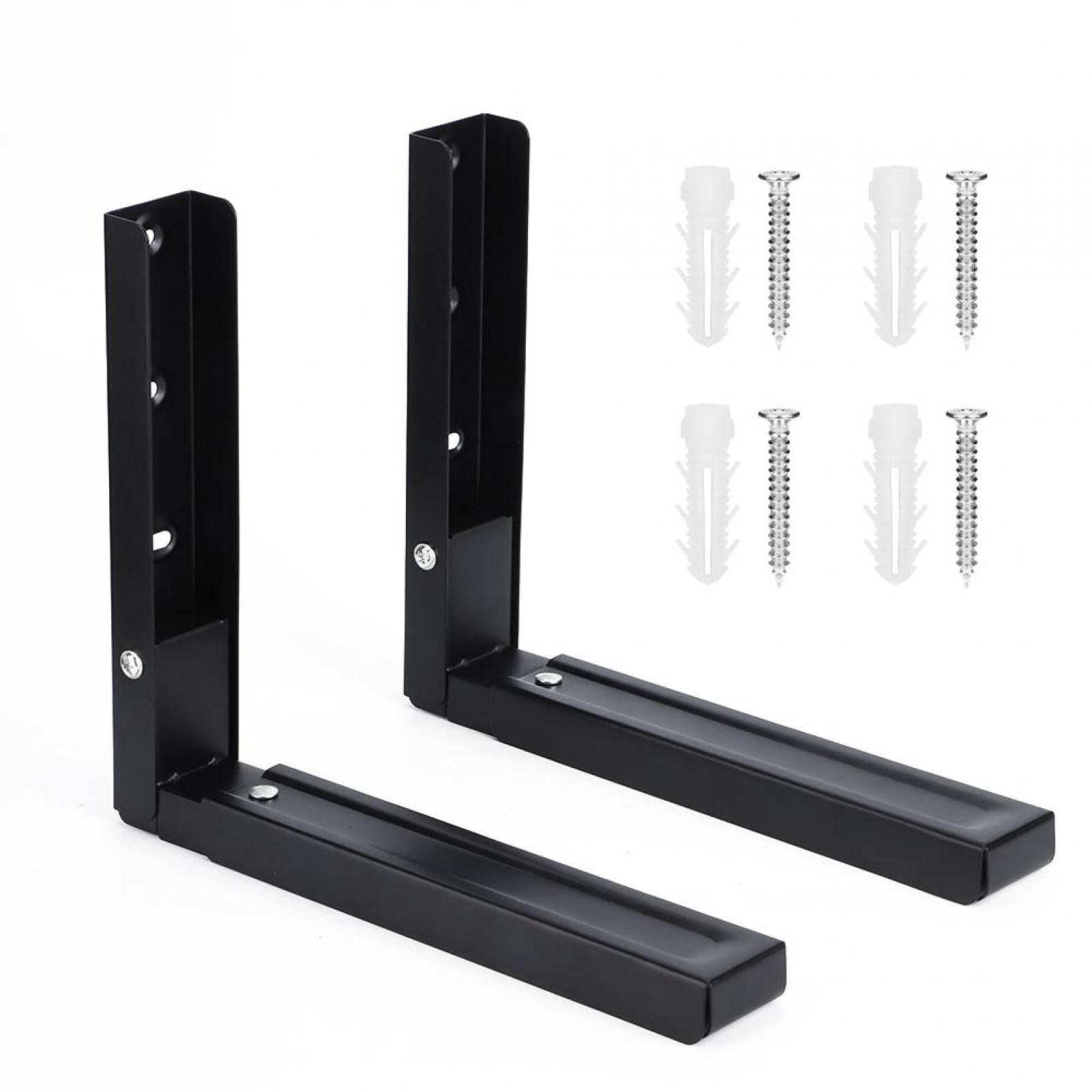Adjustable Telescopic Microwave Holder - Durable Metal Wall-Mounted Storage Shelf for Microwave Ovens with Fixed Screws | Perfect for Small Kitchens, Apartments & Space-Saving Solutions