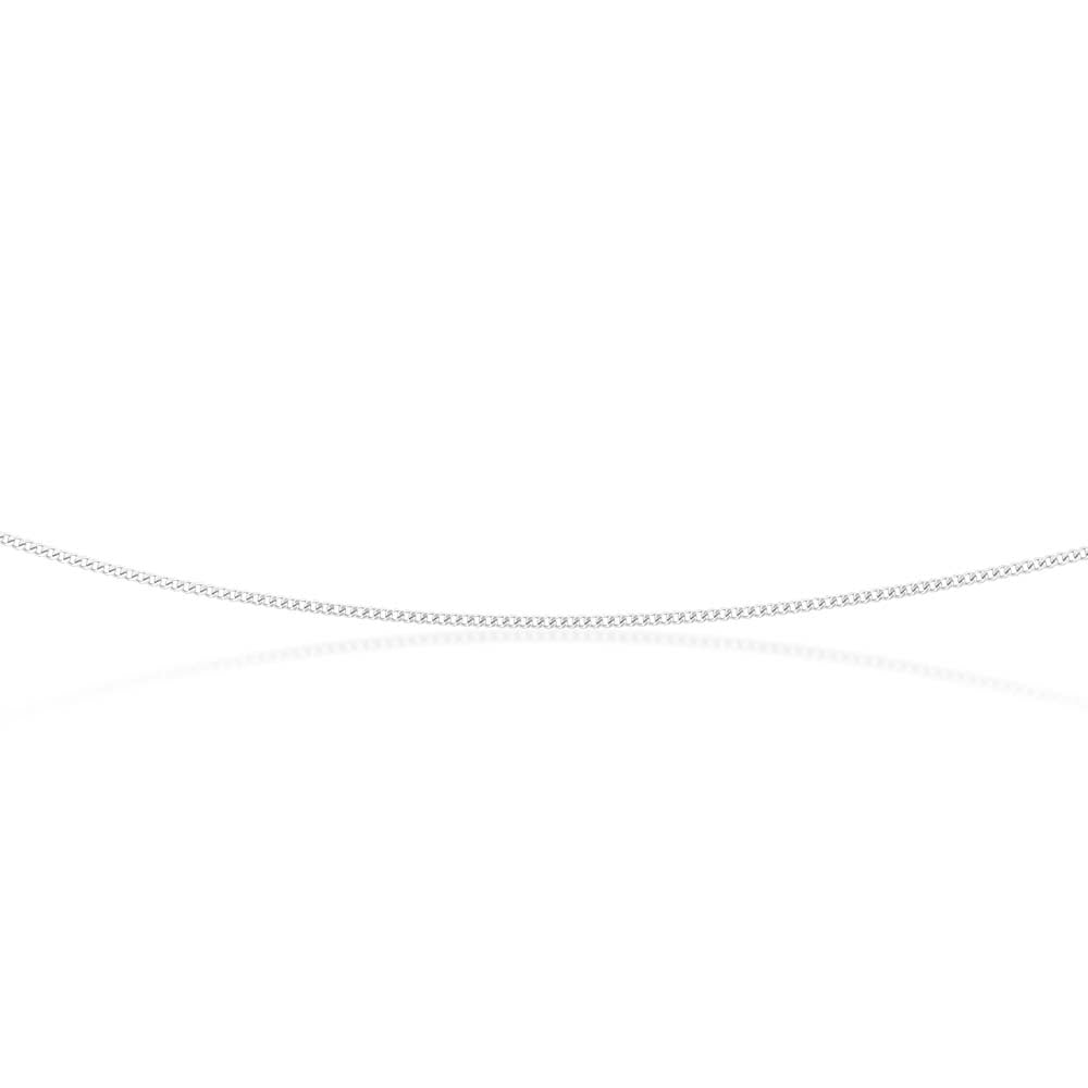 9ct White Solid Gold 40 Gauge Curb 46cm Chain Necklace for Men & Women - Perfect for Layering, Gifting & Everyday Wear