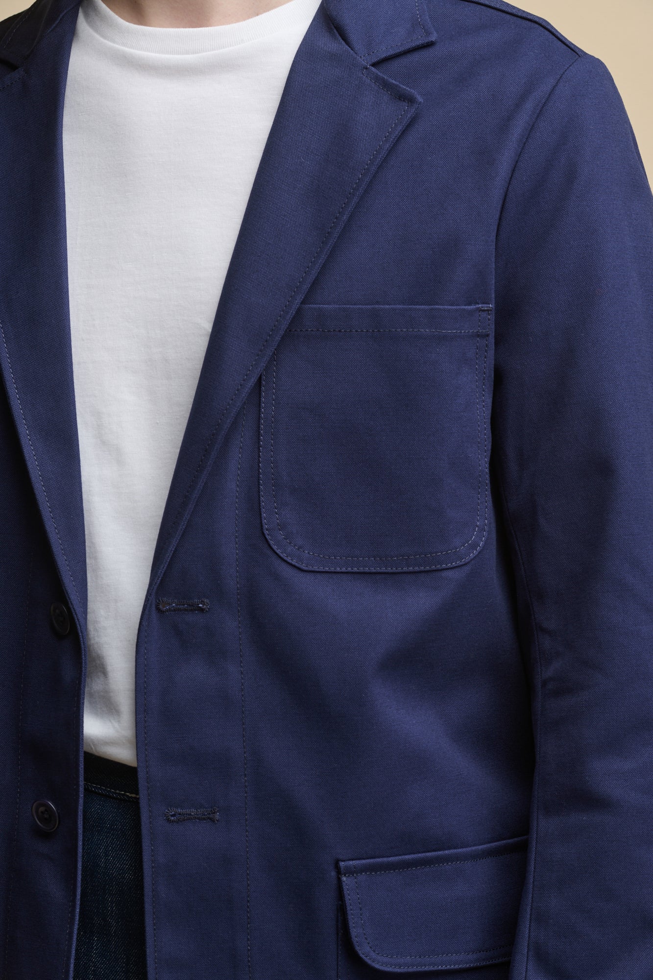 Men's James Single Breasted Canvas Blazer Jacket - Navy Blue Slim Fit Casual Sport Coat for Business, Office & Wedding - Perfect for Formal Events, Date Nights and Professional Outfits