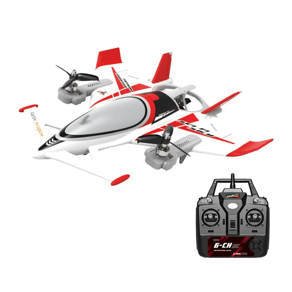 KOOTAI A570 8 Channel 3 Axis VTOL Foam RC Airplane - Long Range FPV Drone with Night Flight Mode for Aerial Photography & Outdoor Adventure