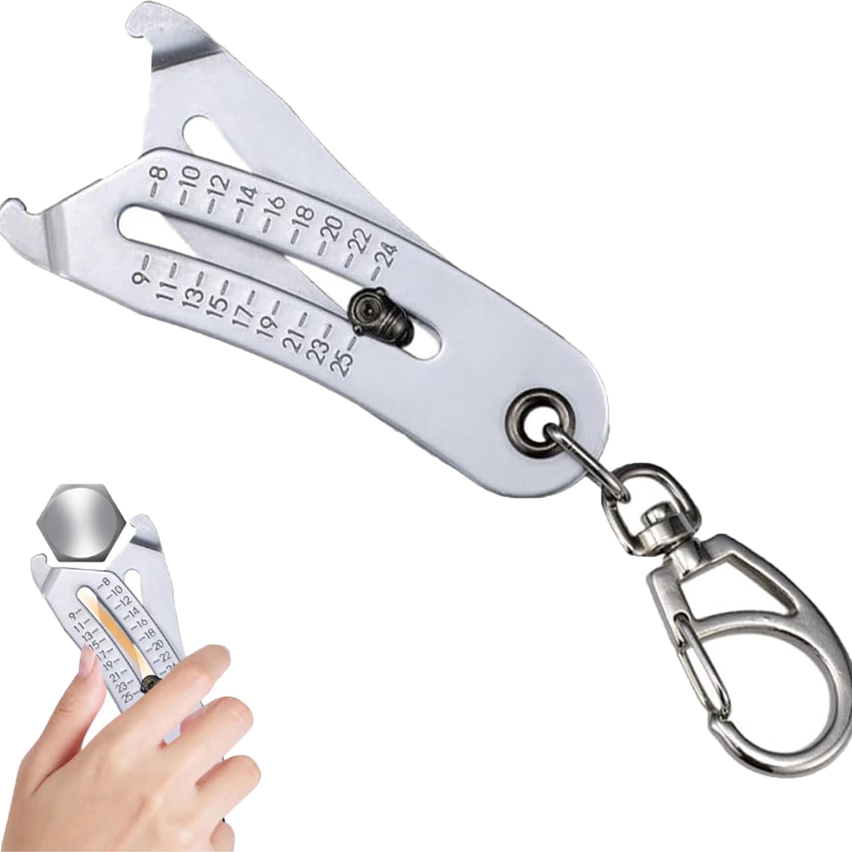 Portable Thread Size Checker Keychain - Nuts & Screws Thread Gauge, Bolt Size Finder Tool - Fast & Precise Measurement (1/2/3PCS) - Perfect for DIY, Automotive Repair, and Home Improvement Projects