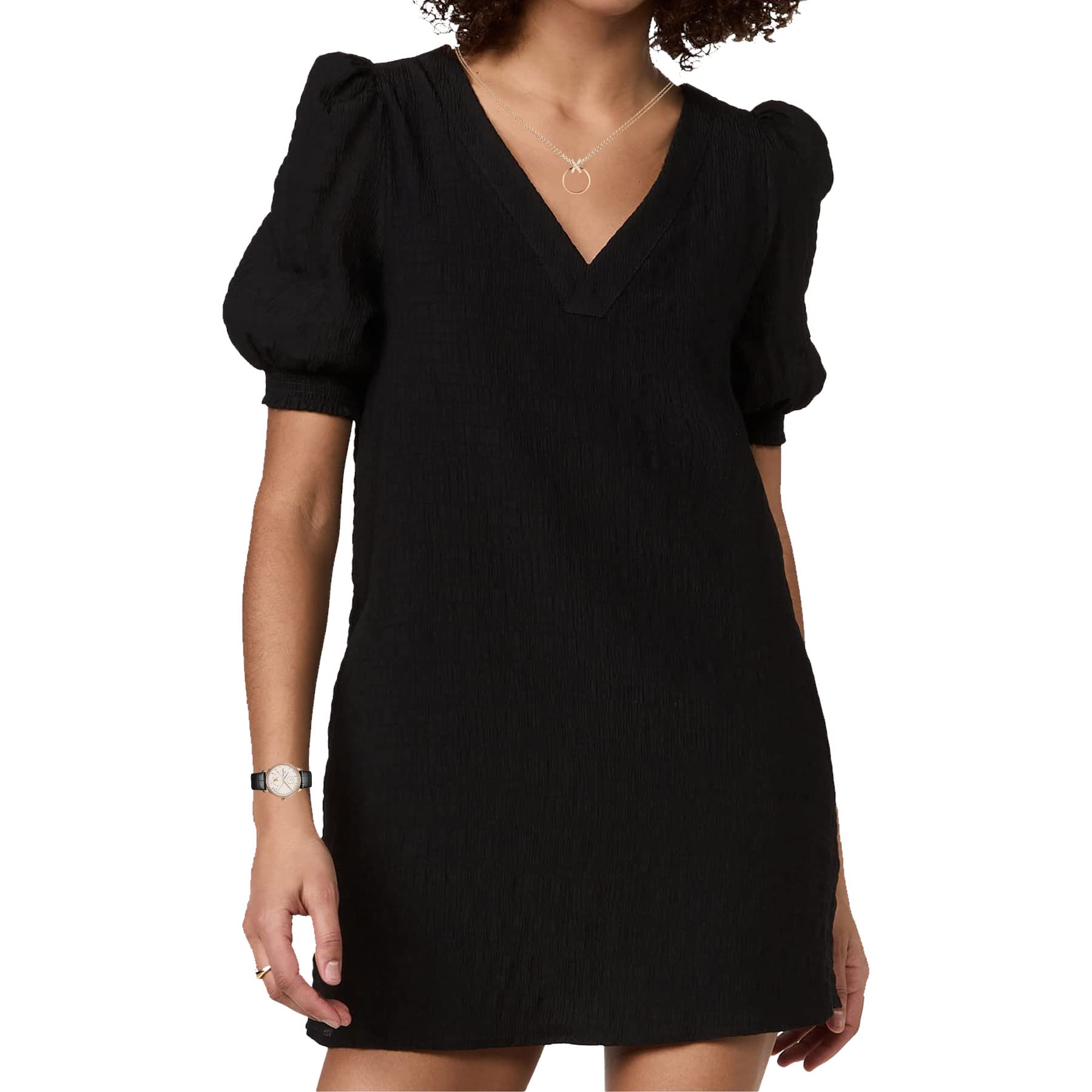 WERLIKE Women's Summer Casual Dress - Loose Fit V-Neck Puff Sleeve Mini Dress with Pockets | Perfect for Beach, Vacation, Date Night & Everyday Wear