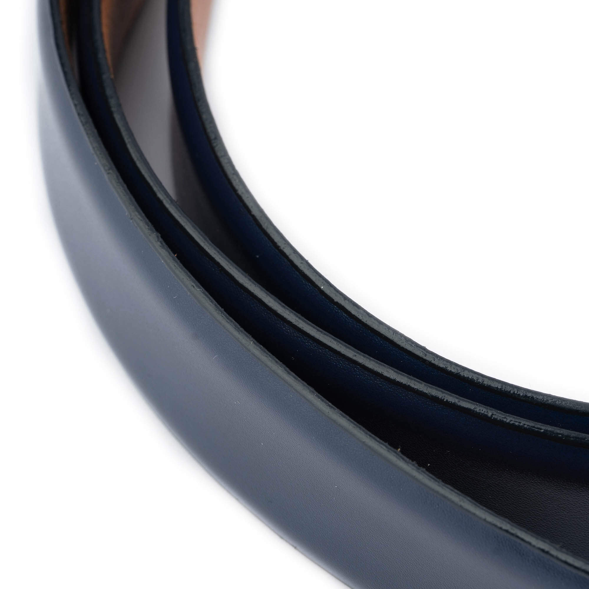 3.0 cm Dark Blue Genuine Leather Belt Strap Replacement for Versace Buckles - Classic Dress Belt for Men & Women, Perfect for Business, Casual & Formal Outfits