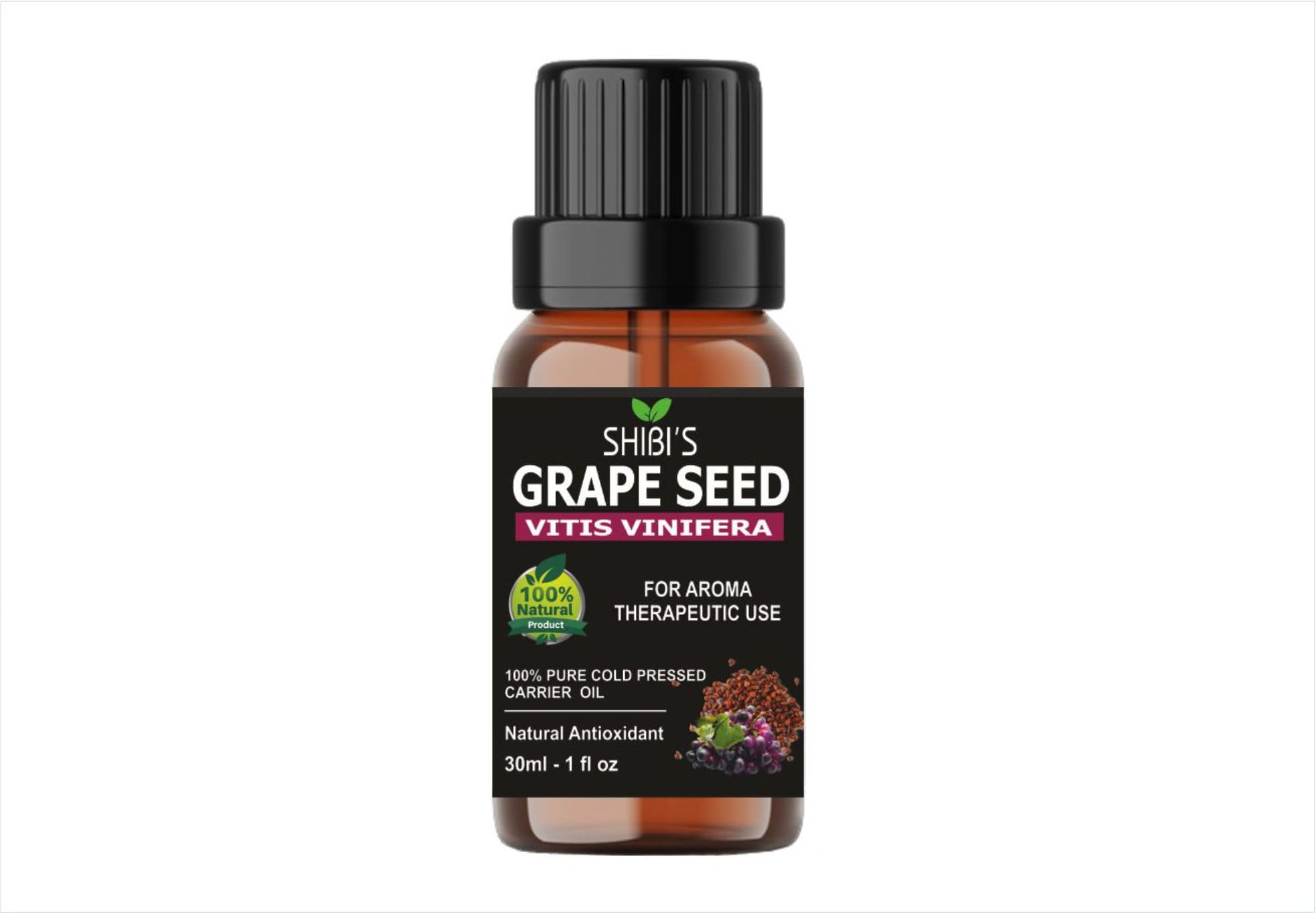 Organic Grape Seed Carrier Oil for Acne & Pimples - 100% Pure, Cold Pressed - Natural Skin Care Treatment for Face & Body - Perfect for DIY Beauty Recipes & Massage Therapy