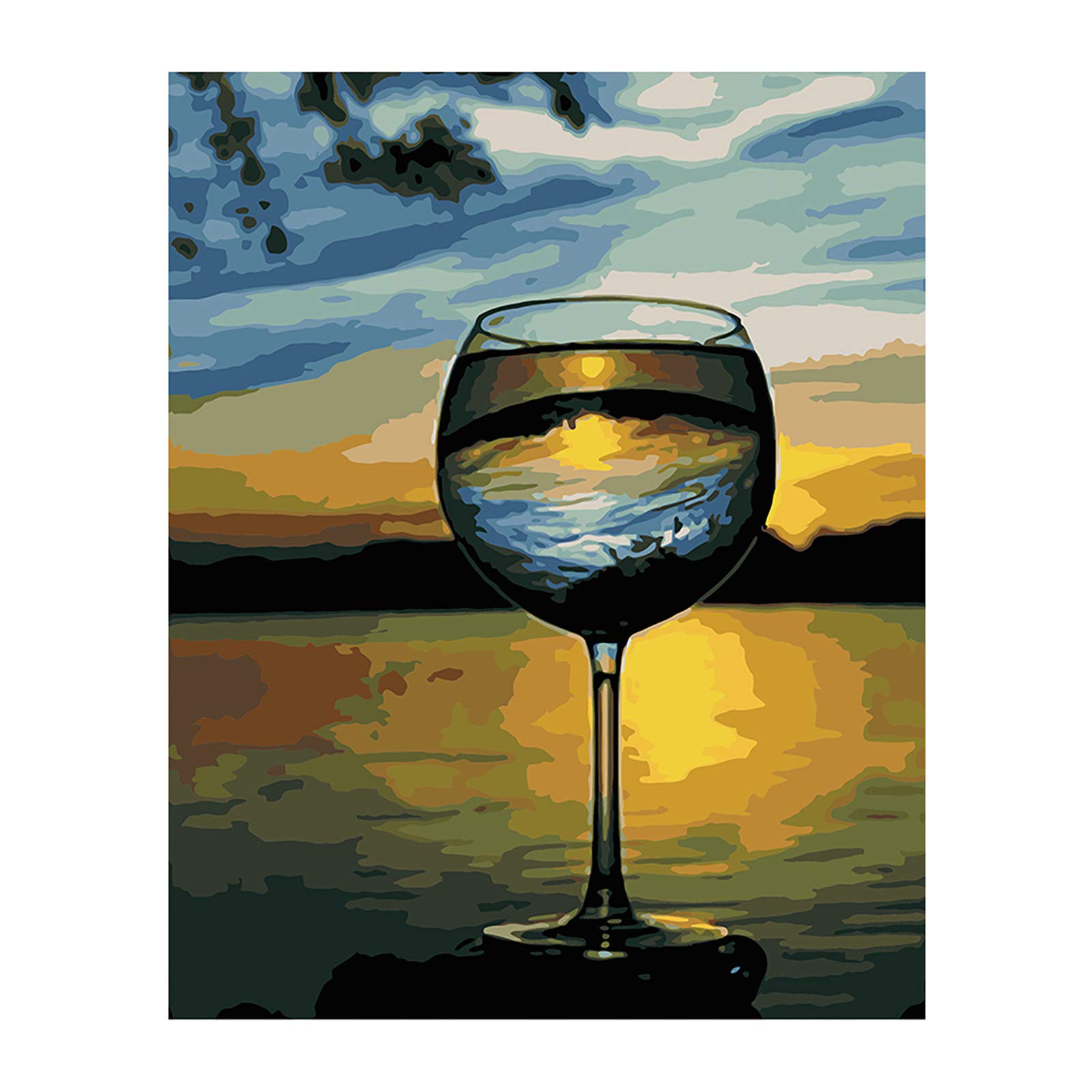 Ussuma DIY Oil Painting Kit - 15.75×19.69 Inch Paint by Numbers for Adults & Kids with Brushes & Acrylic Pigments (No Frame) - New Upgraded Colorful Canvas Art Set for Home Decor, Gift & Relaxation