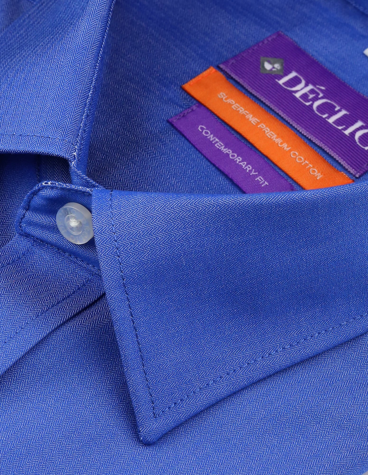 DÉCLIC Kismet Textured Shirt for Women - Royal Blue Stylish Blouse for Casual Wear, Office Outfits & Date Nights