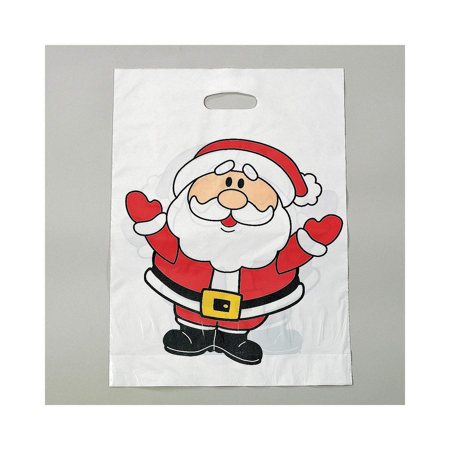 50 Santa Bags for Christmas Party Decorations - Red Santa Claus Gift Bags with Drawstring for Holiday Gifts, Stocking Stuffers & Festive Celebrations