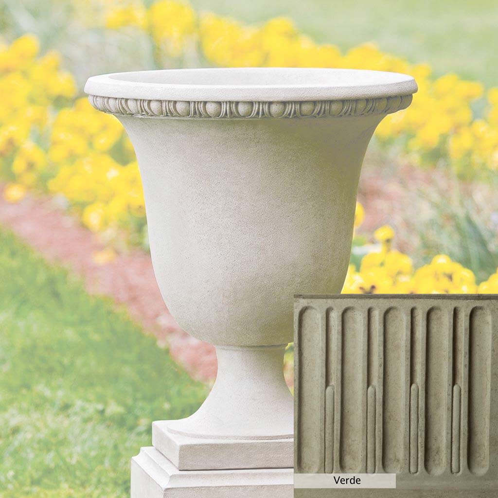 Campania International Williamsburg Egg and Dart Urn - Classic Garden Urn for Outdoor Decor, Patio, and Landscape Design | Elegant Resin Planter with Egg and Dart Motif