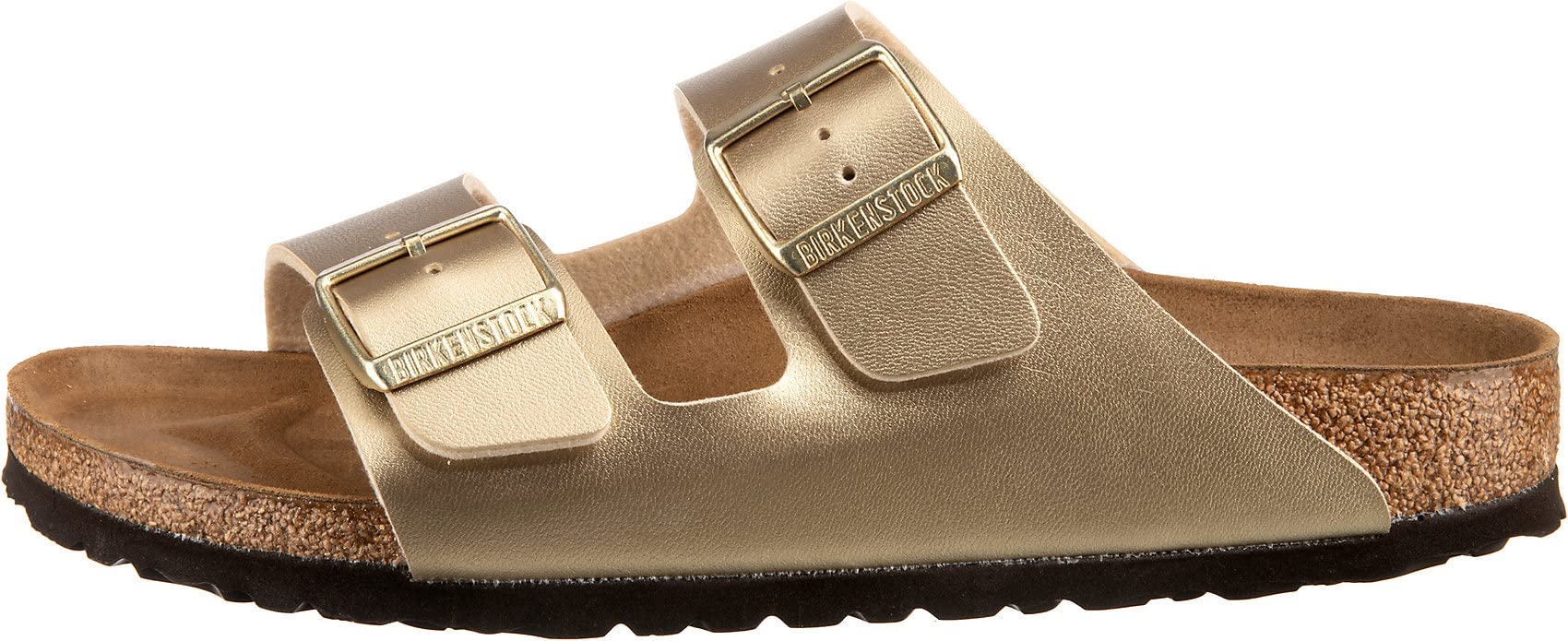 Birkenstock Women's Arizona Soft Footbed Sandals - Gold Leather - Size 7 US | Comfortable Arch Support for Walking, Travel & Summer Outfits