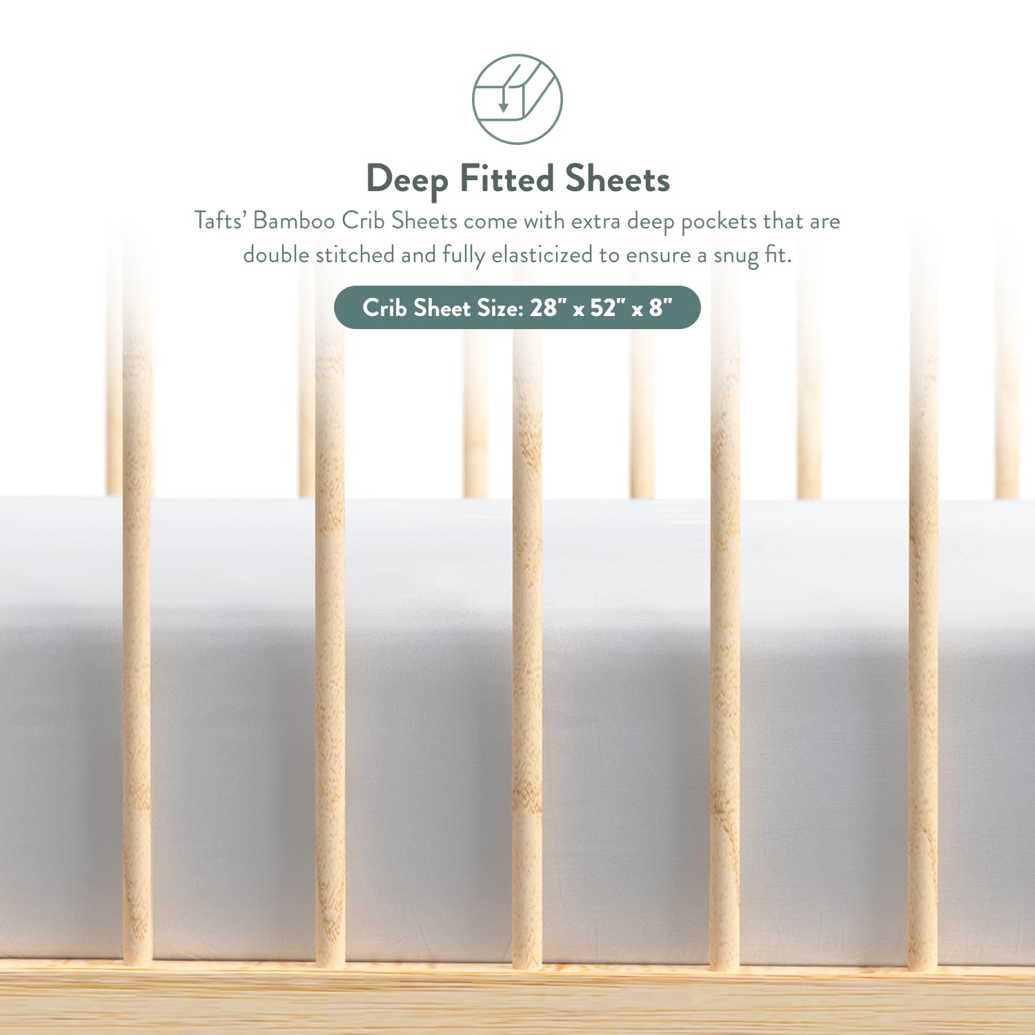 Organic Bamboo Viscose Crib Sheets 2-Pack - Soft, Breathable & Cooling Fitted Crib Sheets for Standard Crib & Toddler Mattress (28