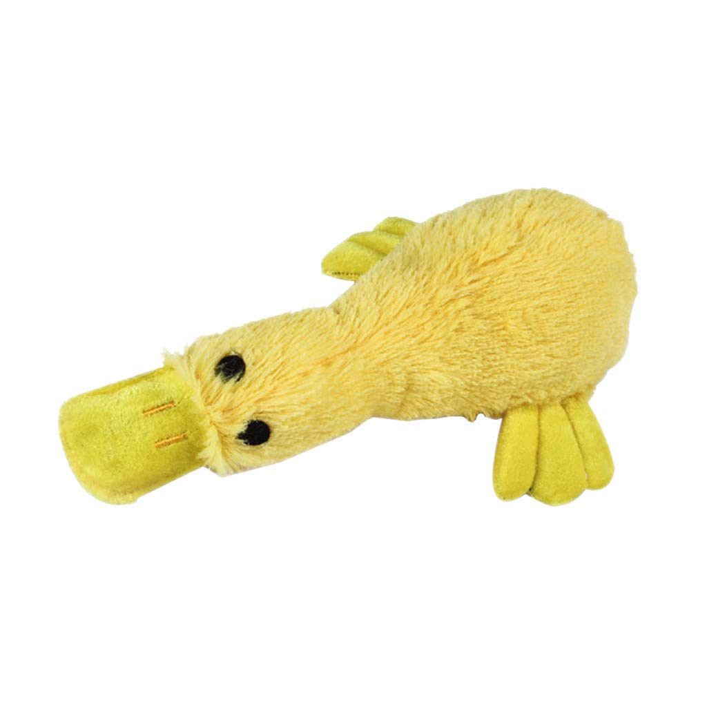 Durable Squeaky Plush Dog Chew Toy - Cute Yellow Duck with Sound for Aggressive Chewers, Interactive Puppy Teething Toy for Small & Medium Dogs | Perfect for Playtime, Training & Dental Health