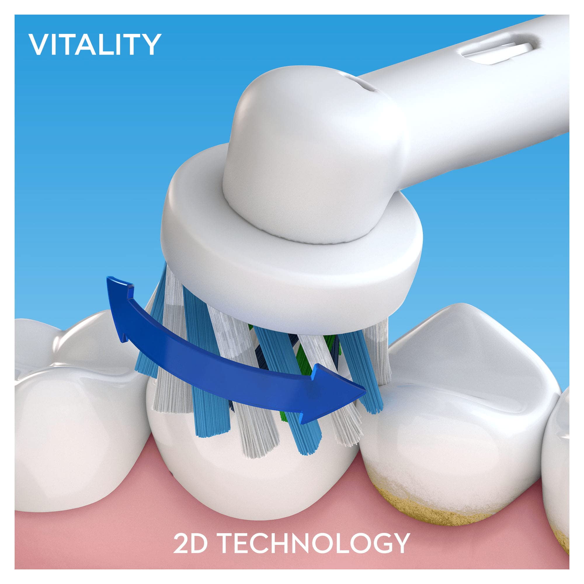 Oral-B CrossAction Electric Toothbrush with Vitality Plus - Rechargeable Battery, Deep Cleaning for Whitening Teeth - Perfect for Travel, Home & Daily Oral Care Routine