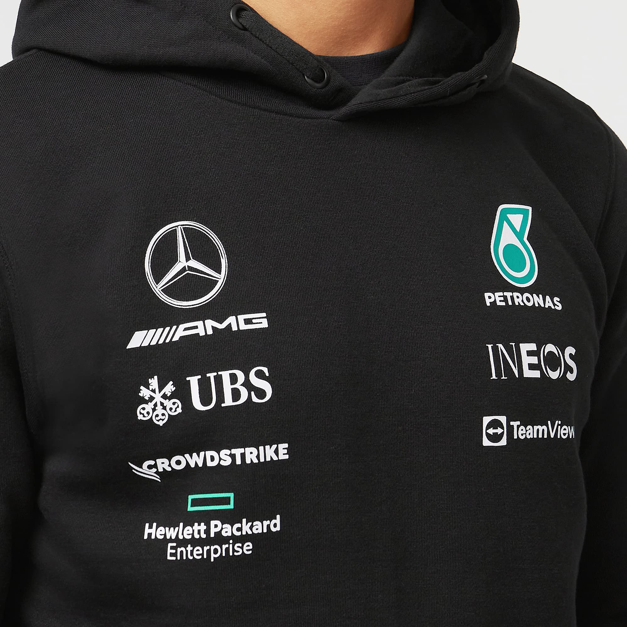 Official Mercedes AMG Petronas F1 Team 2022 Black Hoodie - XL Size - Formula 1 Racing Merchandise - Perfect for Race Day & Fan Events
