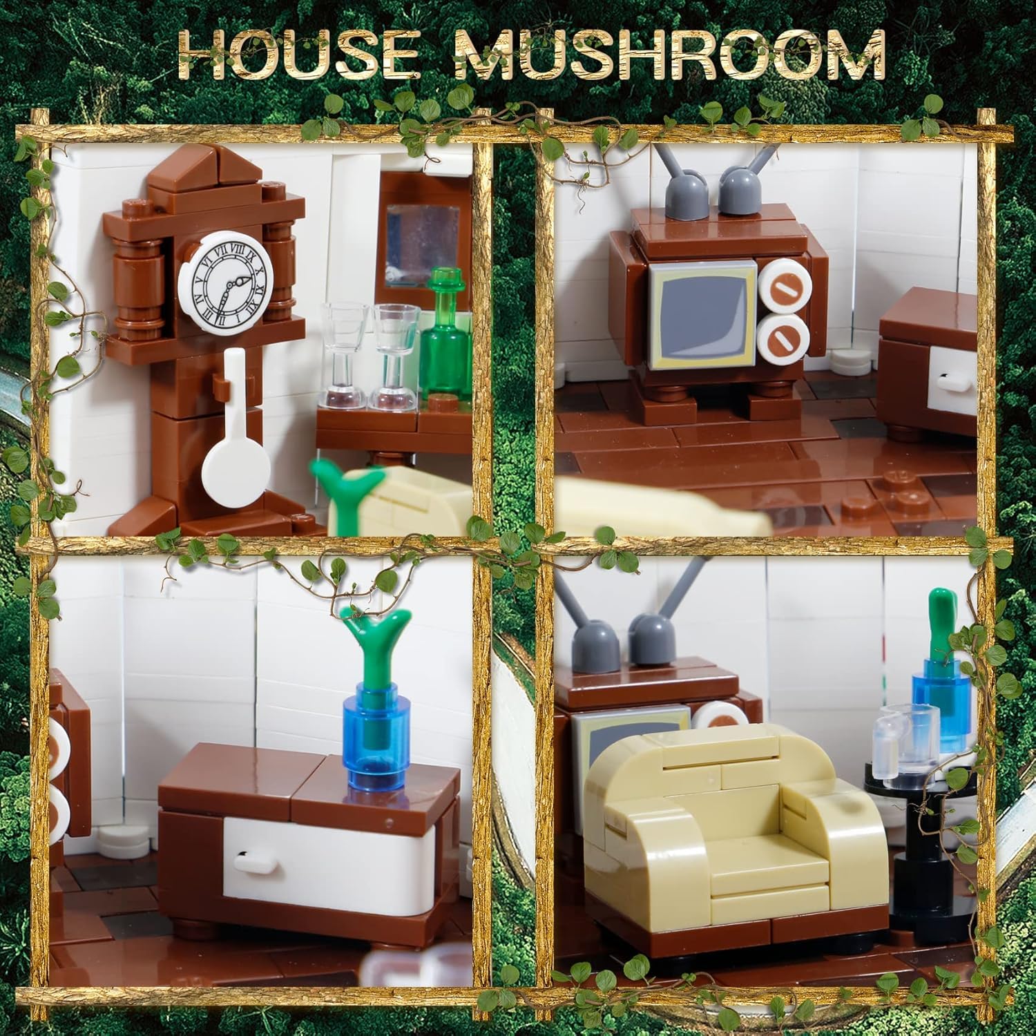 Mushroom House Building Blocks Kit - Creative Garden Tree House Bricks Model Set for Adults & Kids - Perfect for STEM Learning, Home Decor & Family Bonding Activities