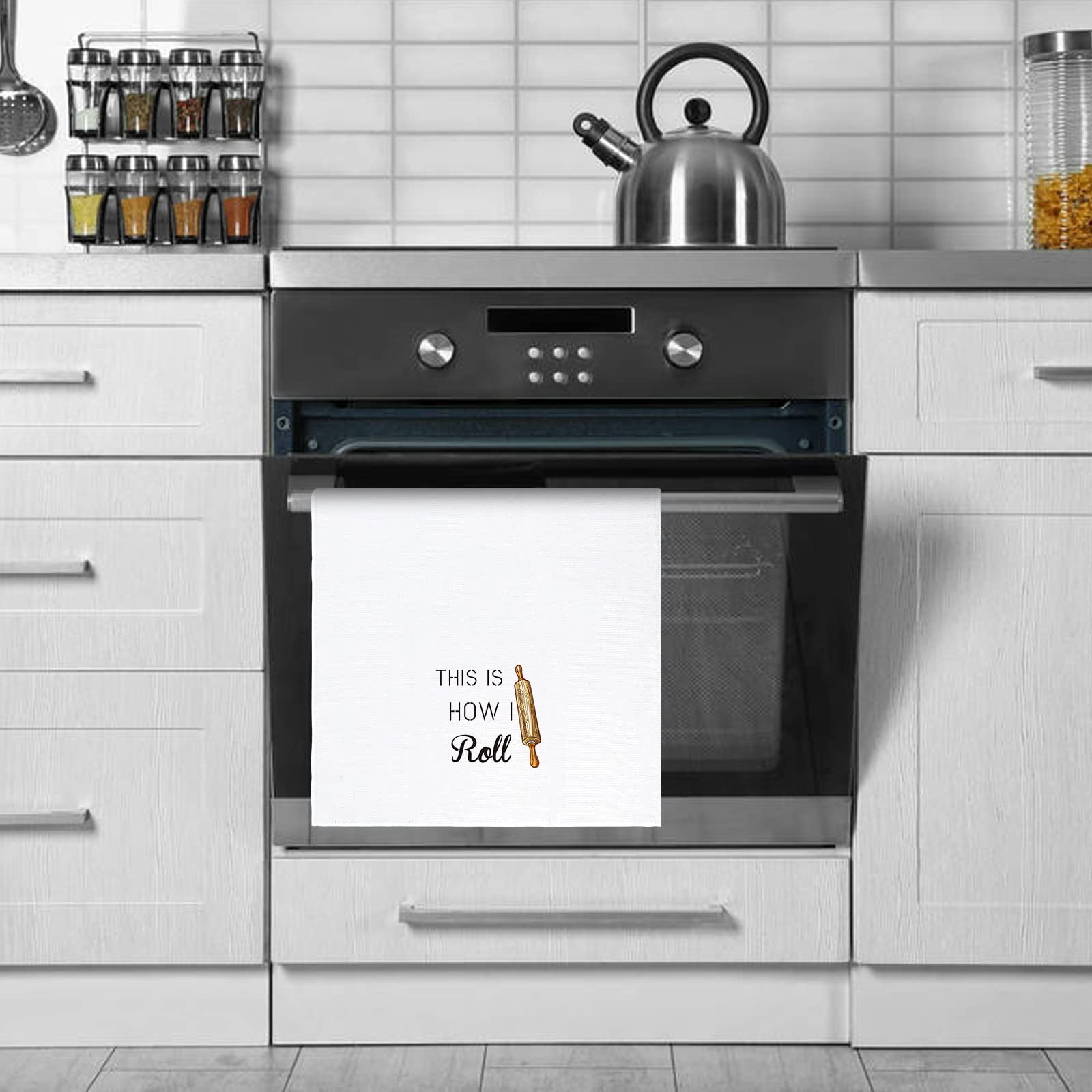 Nialnant Dish Towels for Kitchen - 16 x 23.6 Inch Absorbent Housewarming Gifts, Funny Kitchen Towels and Dishcloths Sets for Women, Mom, Men - Perfect for Cooking, Cleaning, and Decorating