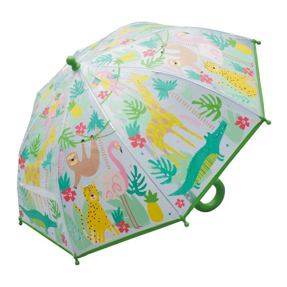 Color Changing Umbrella with Jungle Print - Waterproof & Windproof Automatic Open/Close Umbrella for Kids & Adults - Perfect for Rainy Days, Outdoor Adventures & Unique Gifts