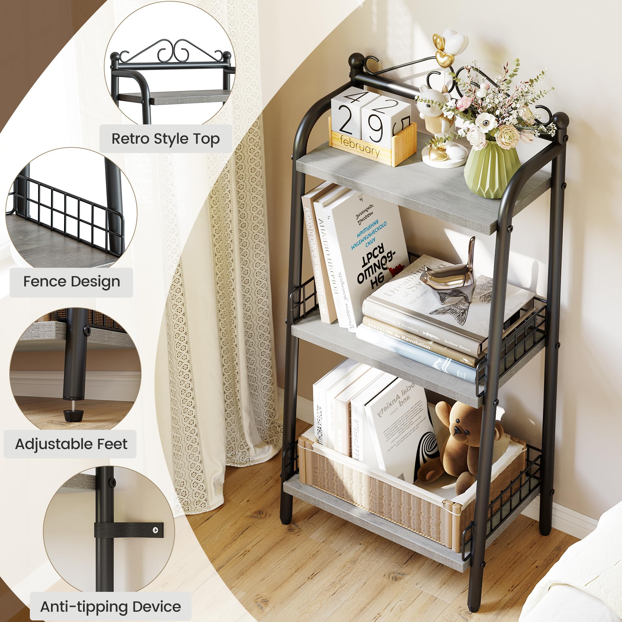 GARVEE 3-Tier Bathroom Ladder Shelf - Space-Saving Freestanding Storage Organizer for Bathroom, Living Room, Balcony & Kitchen | Perfect for Small Spaces, Towel & Toiletry Storage