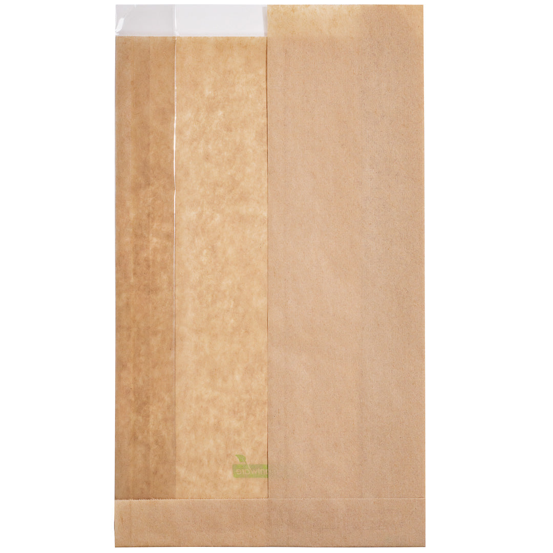 Eco-Friendly Kraft Paper Bread Bags with Side Window - 6