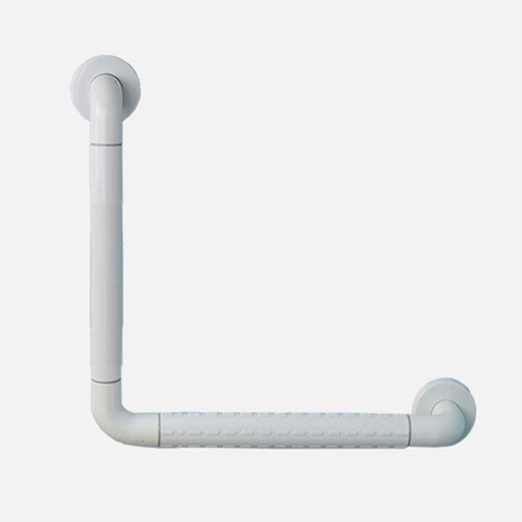 Lyy Home 12x12 Inch L-Shaped Bathroom Safety Grab Bar - Wall Mounted Anti-Slip Handrail for Elderly, Disabled & Children - ADA Compliant Shower & Toilet Support Bar for Home Safety & Accessibility