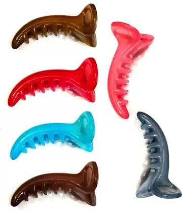 6 Pcs Banana Hair Clips for Women & Girls - Small Hair Clutch Butterfly Clips for Daily Styling - Perfect for School, Work, and Casual Outfits