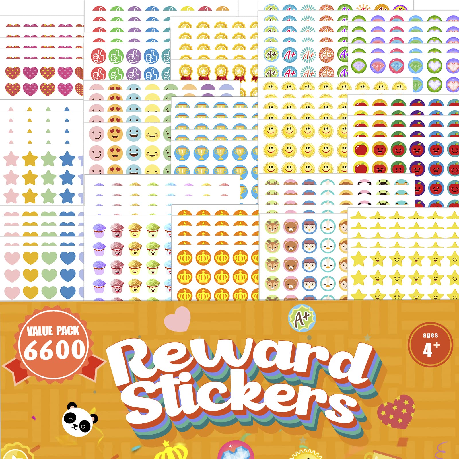 Premium 6600 Mini Reward Stickers for Teachers & Students - Bulk Classroom Incentive Stickers for Kids Learning & Behavior Motivation