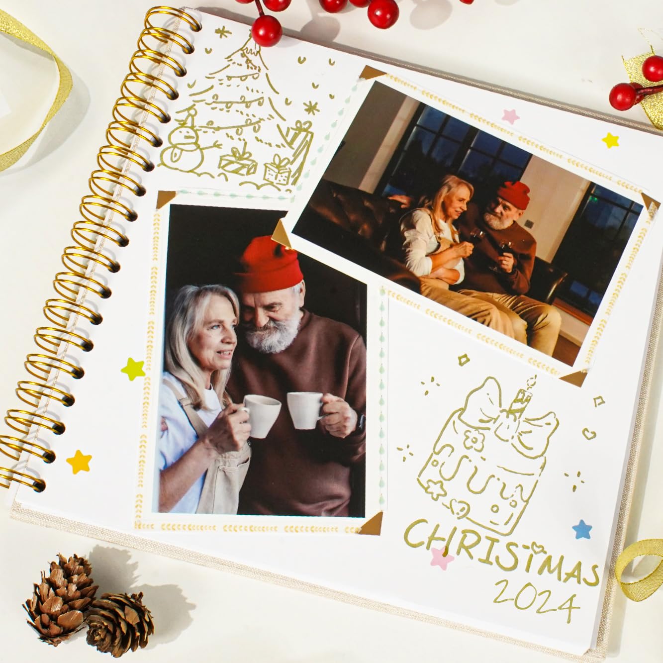 Premium 8x8 Inch Linen Cover Scrapbook Photo Album - Hardcover Kraft White Pages Memory Book for Travel, Wedding, Guest Book, Christmas, Baby Shower (20 Sheets/40 Pages, Grass Green) - Perfect for Preserving Family Memories, Special Events & Creative Projects