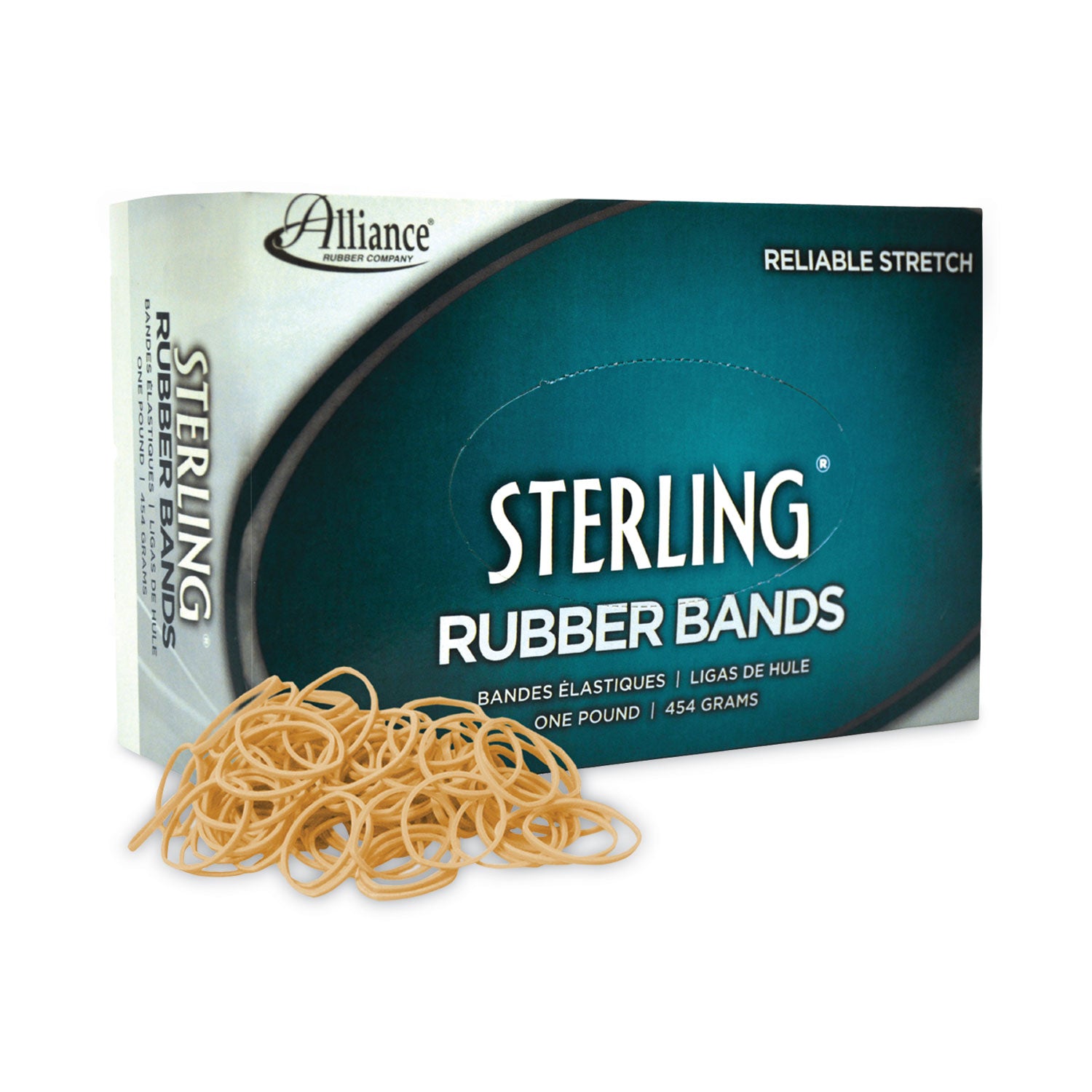 Alliance® Size 10 Rubber Bands - 1 lb Box (5,000 Count) | 0.03 Gauge Crepe Rubber for Office, School, Mail & Packaging | Heavy Duty Elastic Bands for Organizing, Bundling & Securing Items