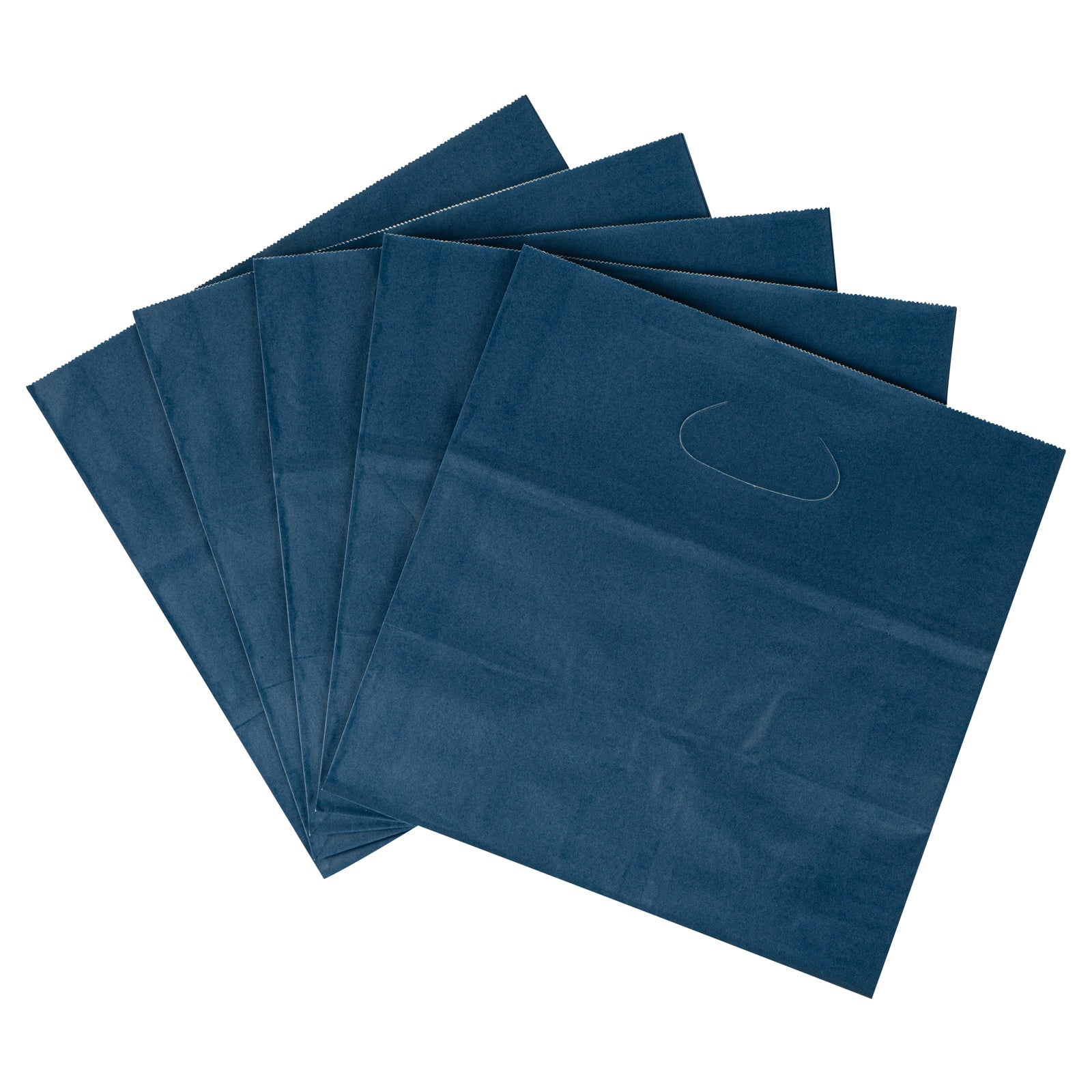 Premium Rectangle Midnight Blue Paper Take Out Bags with Handles - 11