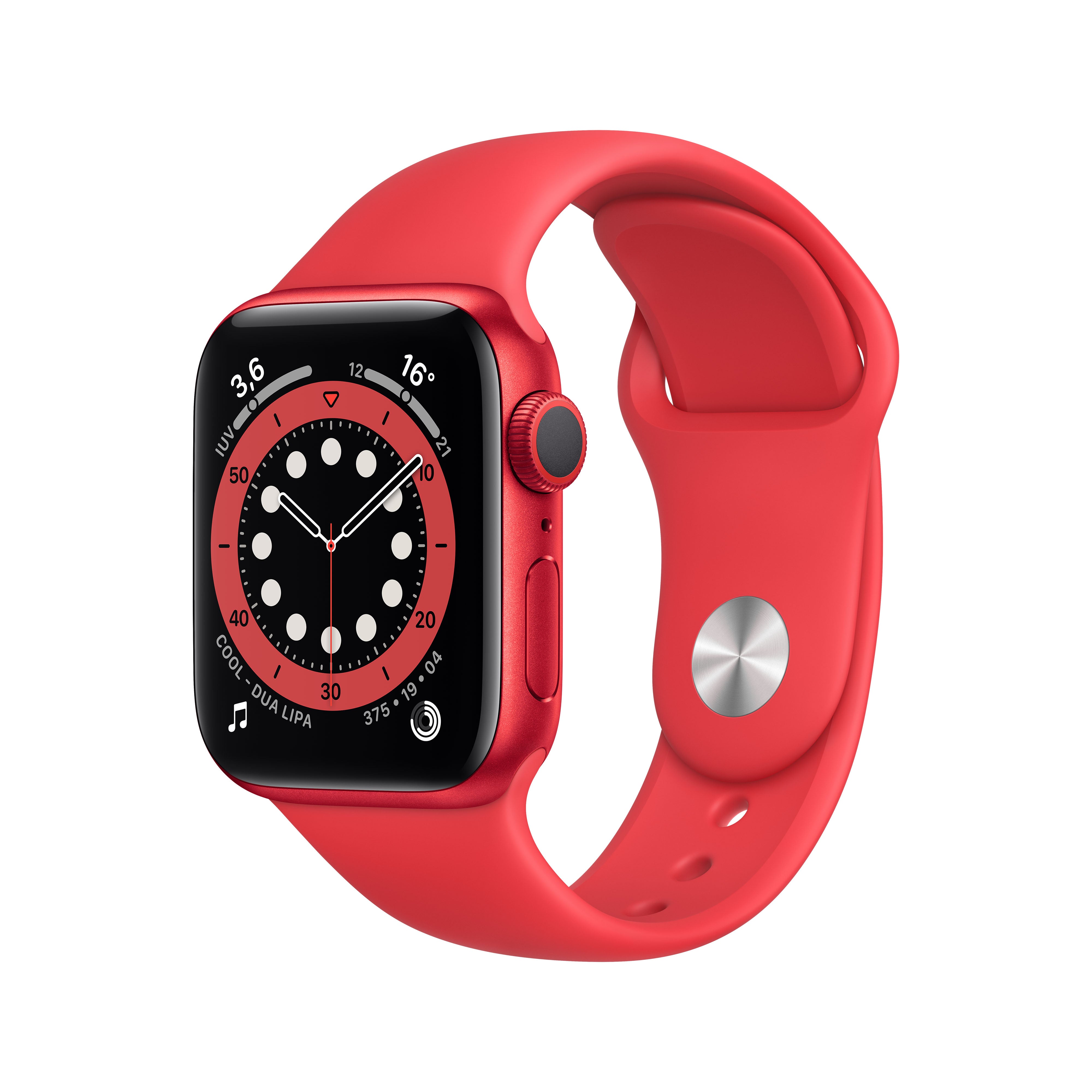 Apple Watch Series 6 (GPS) 40mm Red Aluminum Case with Sport Band - Fitness Tracking & Heart Rate Monitor for Running, Swimming & Daily Activity