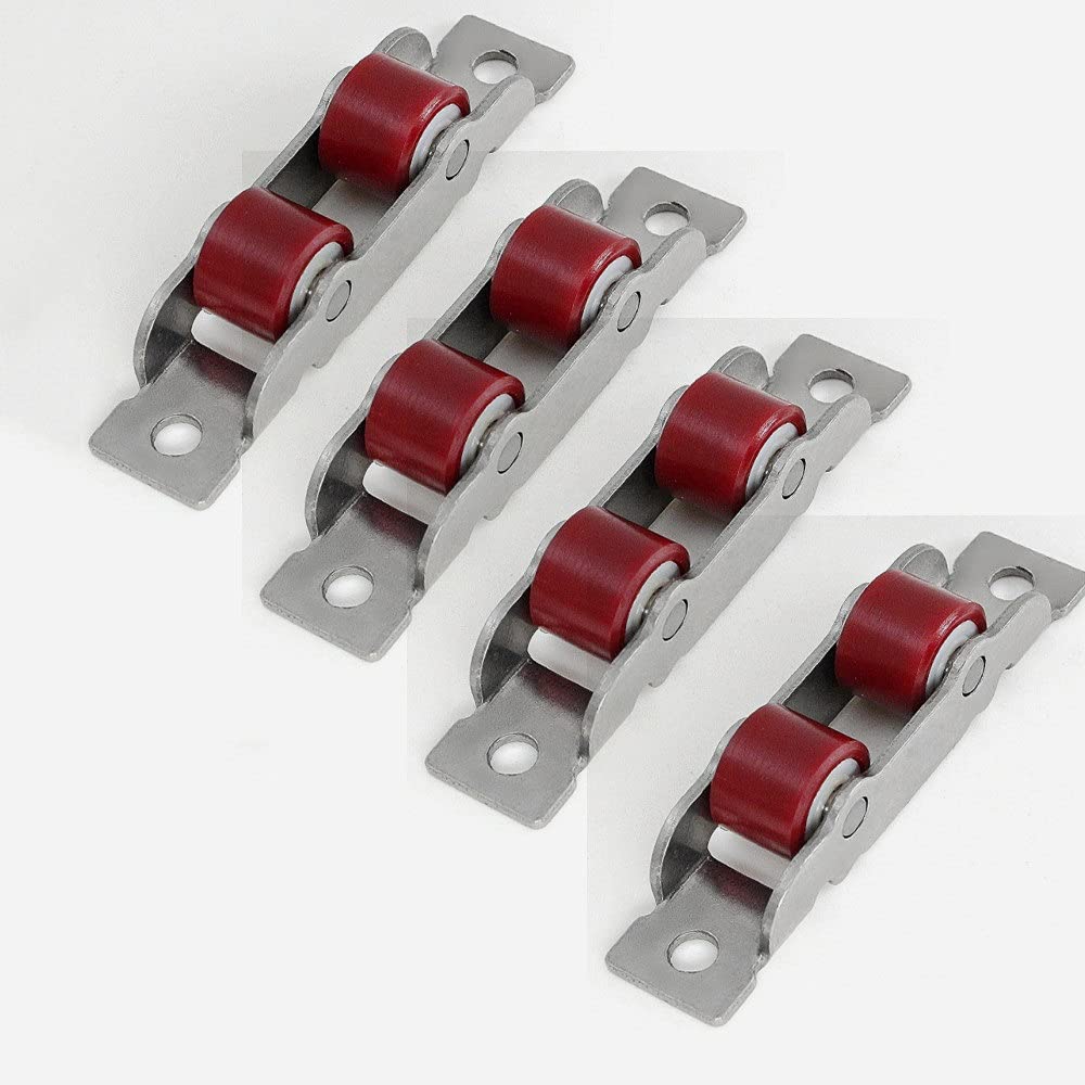 4-Pack Stainless Steel Silent Nylon Pulley Wheels for Sliding Glass Doors & Windows - 80mm Type Smooth Roller Fittings - Perfect for Home, Office & Patio Door Repair & Replacement