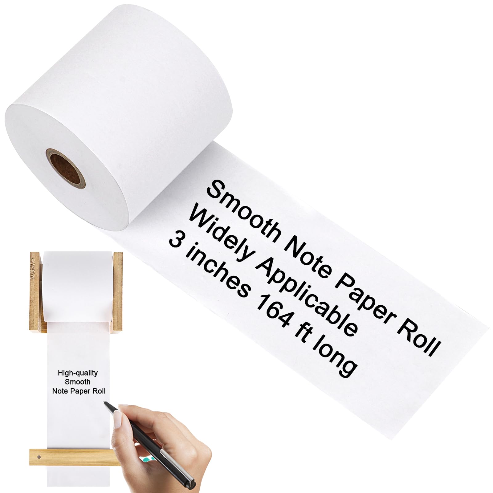 3 Inch Wall Mounted Note Paper Dispenser - Kraft Paper Roll Holder with Built-in Cutter for Grocery Lists, Sticky Notes & Office Organization (Note Paper Only) - Perfect for Kitchen, Office & Home Organization