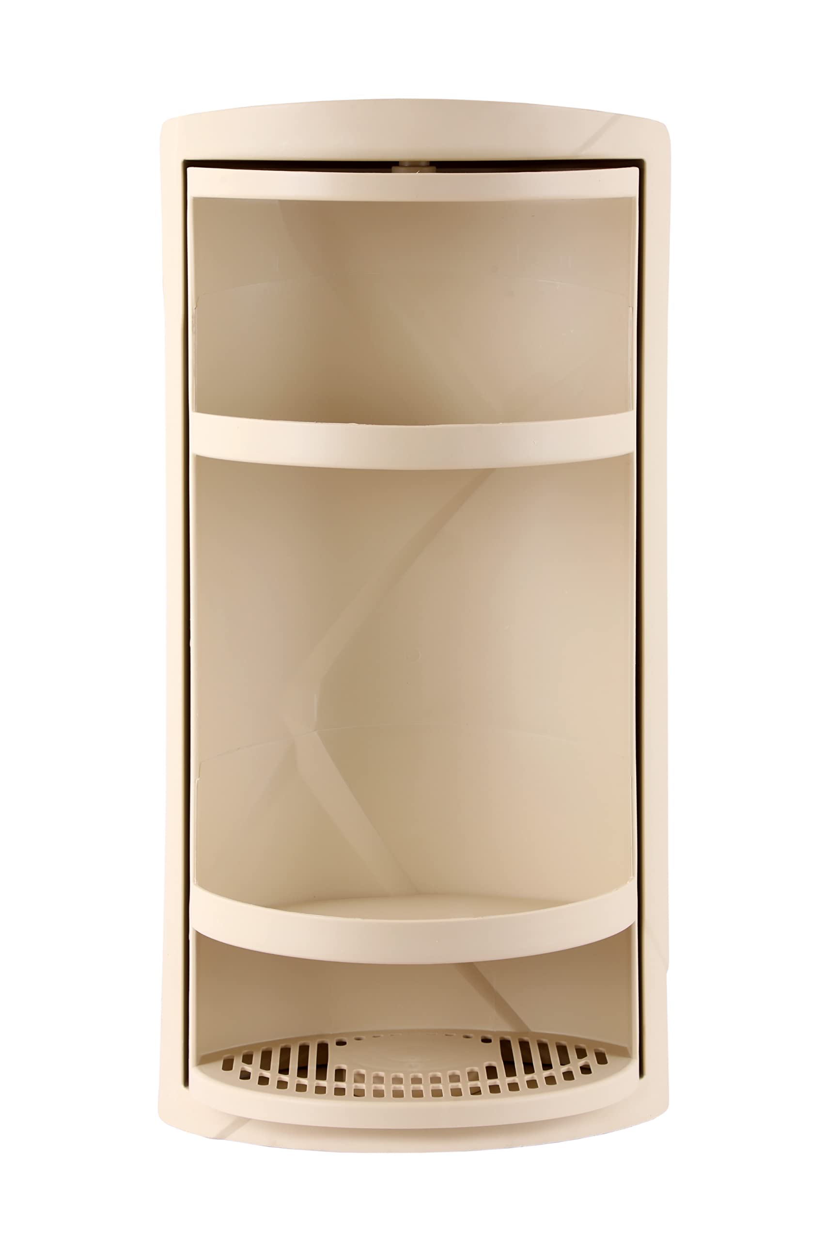 Simandhar Rotating Corner Bathroom Cabinet - Wall Mounted Plastic Storage Organizer with Shelves (24.4