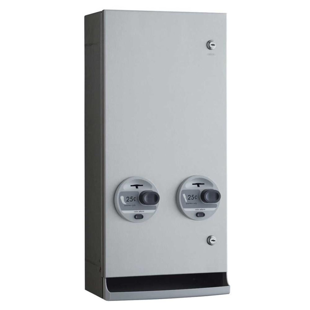 Bobrick B2706 Classic Series Sanitary Napkin & Tampon Dispenser - Surface Mounted Satin Finish for Women's Restrooms & Public Bathrooms - Ideal for Schools, Offices & Commercial Spaces
