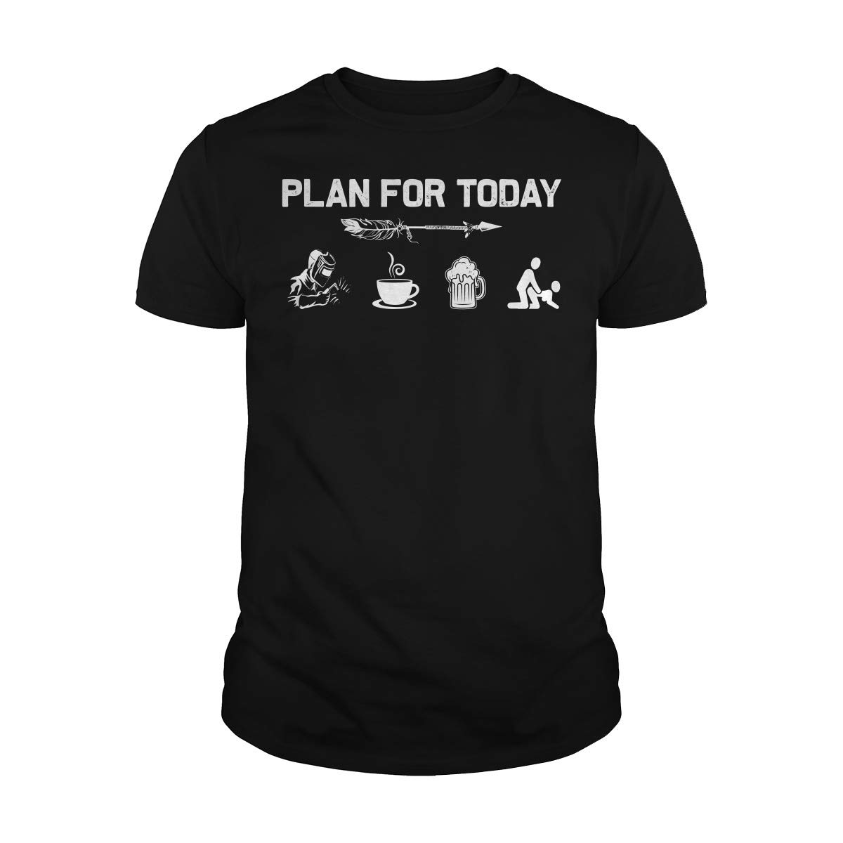 Men's Funny Slogan T-Shirt - 'Plan for Today: Weld, Coffee, Beer, Sex' - 3XL Black - Casual Wear for Parties, Gifts & Everyday Outfits