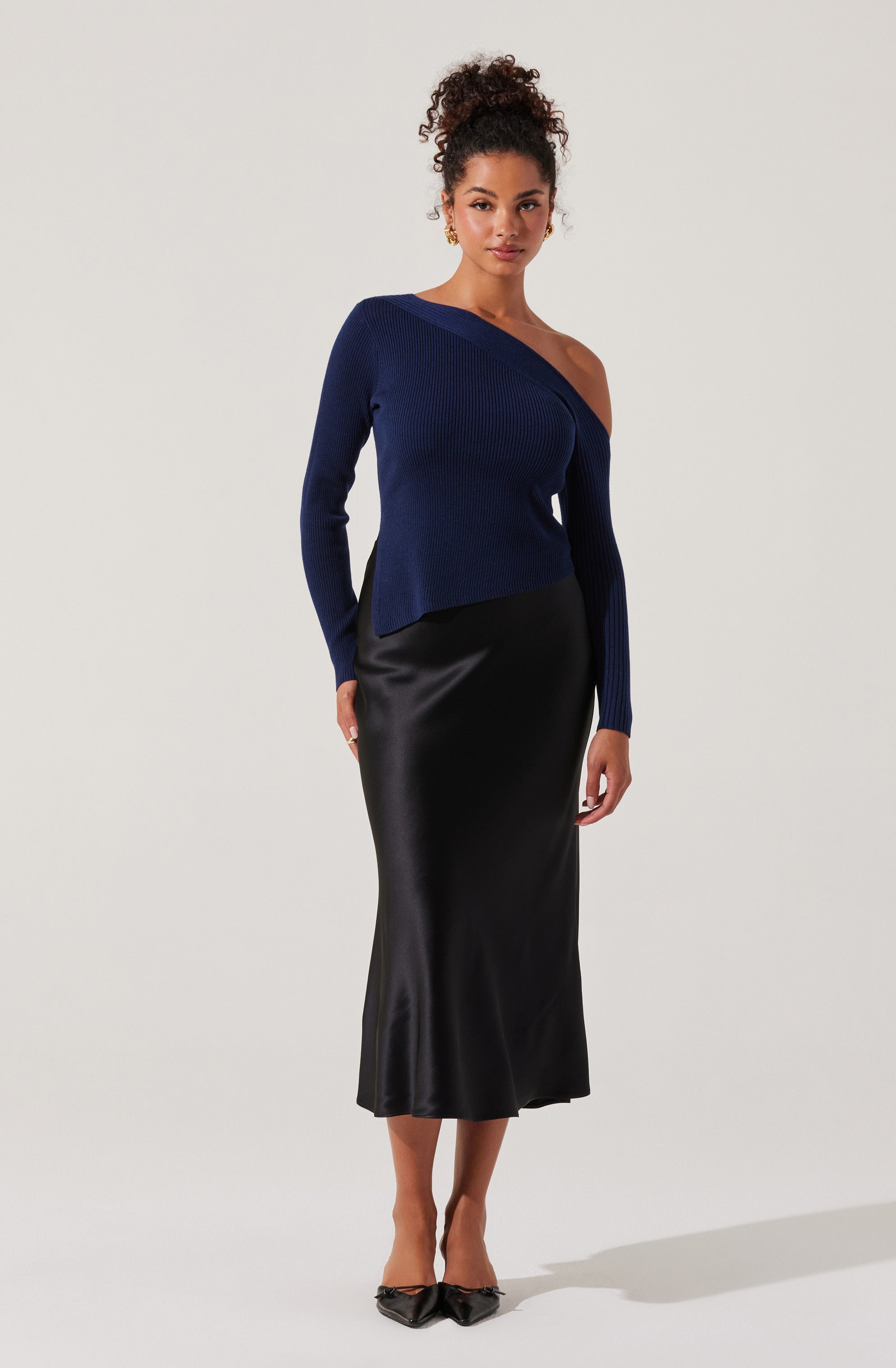 Aldari Off Shoulder Ribbed Sweater for Women - Soft Knit Pullover Top for Casual Wear & Date Nights | Fall Winter Fashion Essential