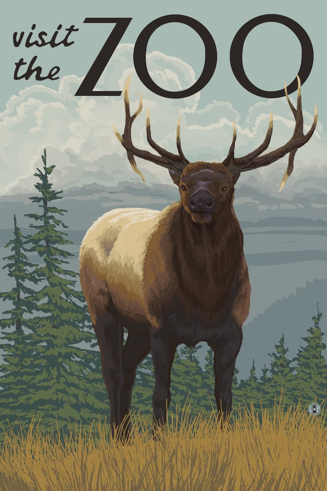 Elk Solo - Premium 12x18 Gallery Quality Metal Wall Art Decor for Home & Office | Durable Aluminum Zoo-Themed Wildlife Artwork | Perfect for Living Room, Bedroom, or Office Decoration