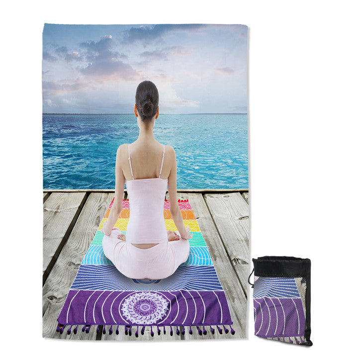 Premium Sand-Free Beach Yoga Towel - Quick Dry, Non-Slip, Eco-Friendly for Outdoor Yoga, Travel & Picnics
