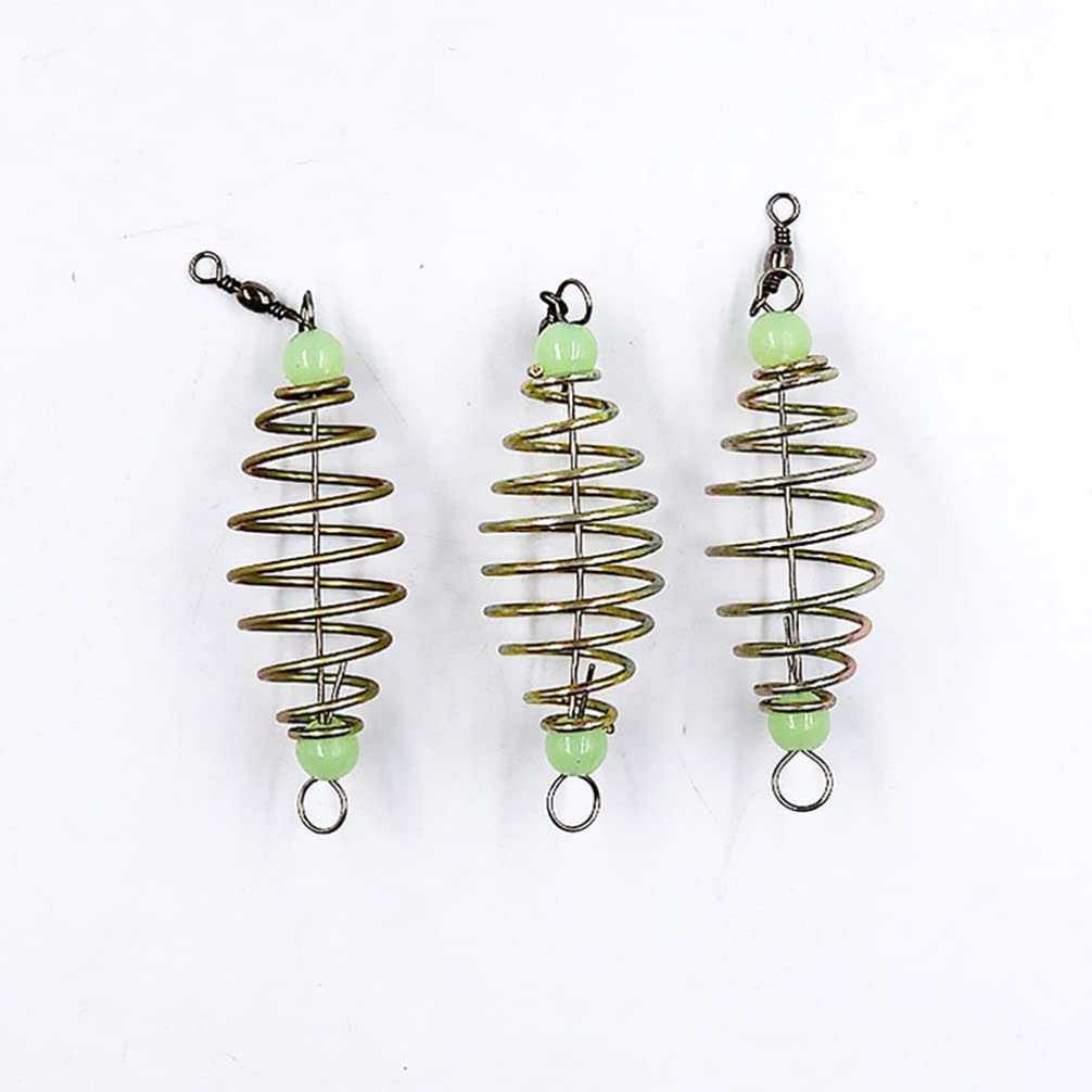 FAVOMOTO 30pcs Spring Bait Fishing Cage - Portable Carbon Steel Fish Basket Tackle for Freshwater & Saltwater Fishing | Ideal for Bass, Trout, and Catfish Angling