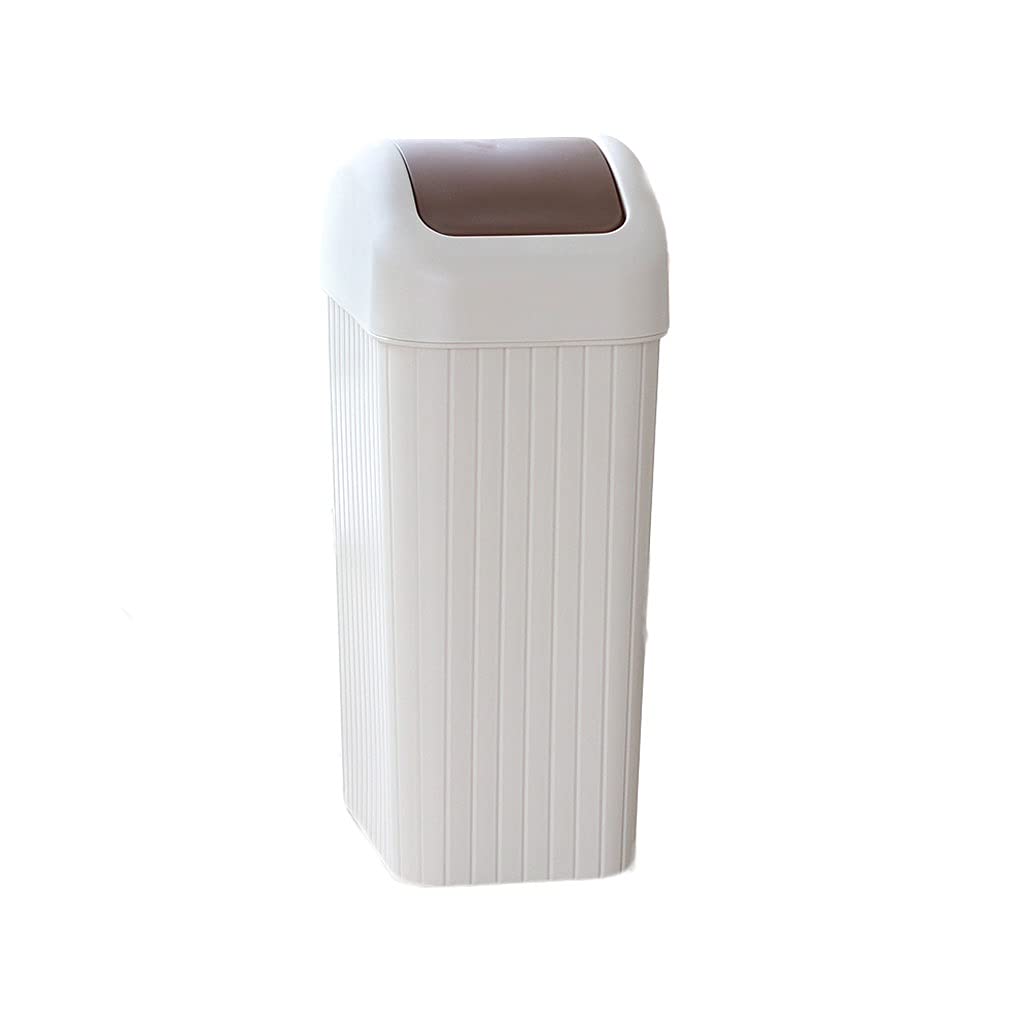 Large Capacity Outdoor & Indoor Trash Can - 50 Gallon Plastic Swing Lid Recycling Bin for Kitchen, Yard, Office - Durable Waste Disposal Container (White) - Perfect for Home, Camping, and Public Spaces