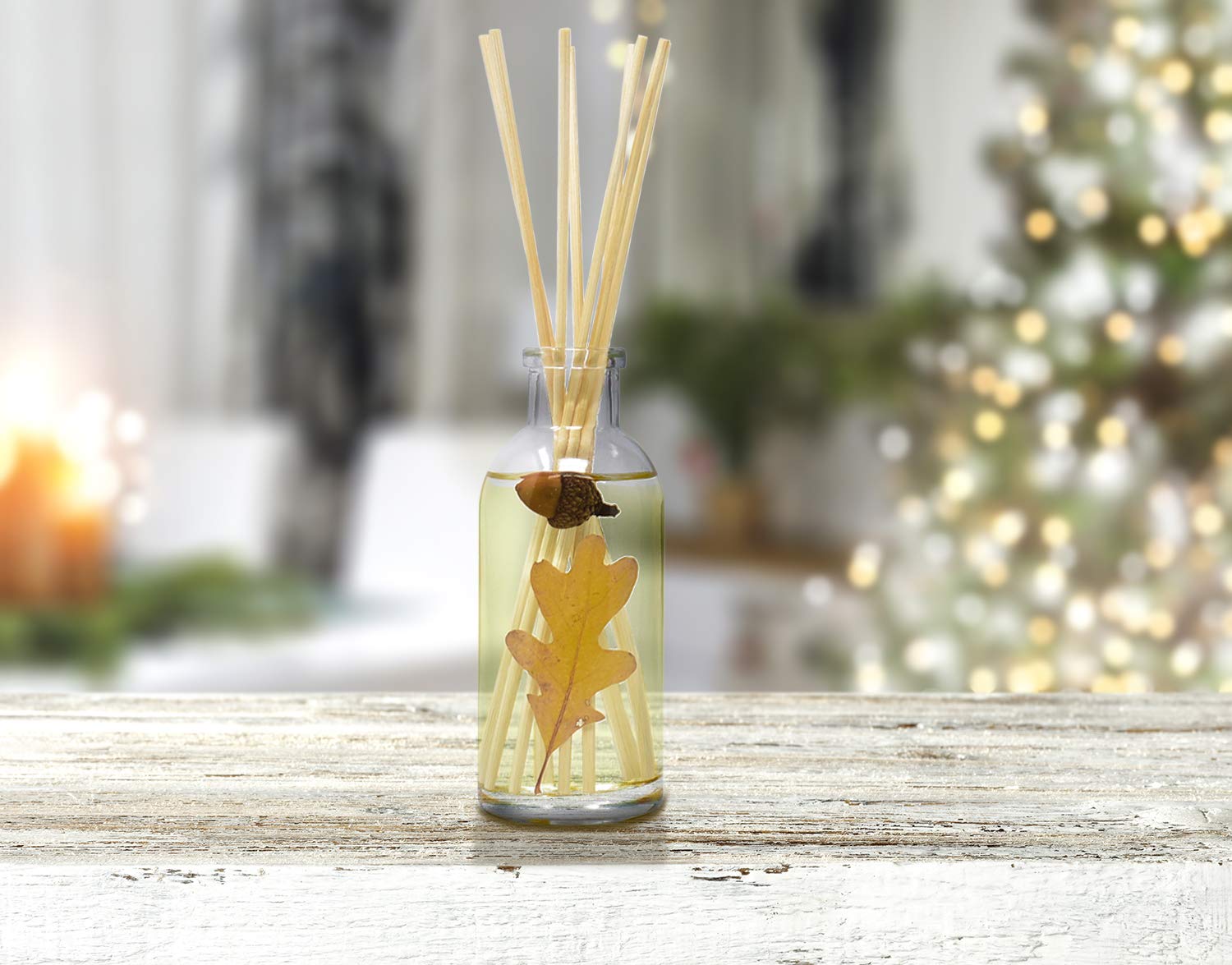 Urban Naturals Spiced Chestnut Reed Diffuser Set with Essential Oil - Autumn Scent of Chestnut, Cinnamon & Cedar - 3.75oz Home Fragrance - Made in USA | Perfect for Fall Decor, Cozy Living Room & Thanksgiving Gifts