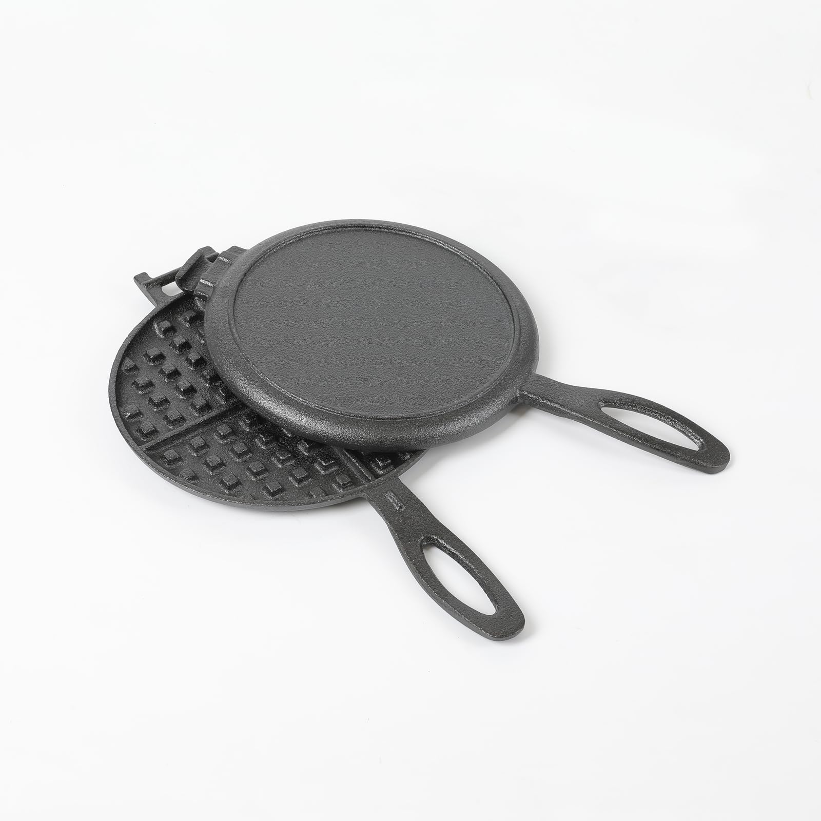 HAWOK Cast Iron Waffle Maker - Traditional Belgian Waffle Iron for Stovetop - Perfect for Breakfast, Camping & Homemade Desserts