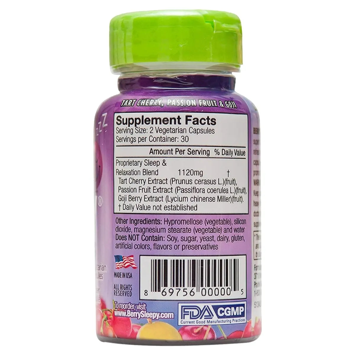 Pharmaxxi Berry Sleepy Sleep Aid Supplement - 60 Capsules for Natural Sleep Support, Melatonin-Free, Non-Habit Forming | Perfect for Adults with Insomnia, Jet Lag & Nighttime Relaxation