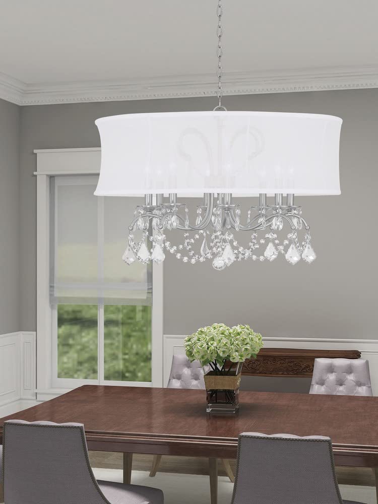 Livex Lighting 6308-91 Newcastle 5-Light Chandelier in Brushed Nickel Finish - Elegant Dining Room & Bedroom Ceiling Light Fixture for Modern Home Decor