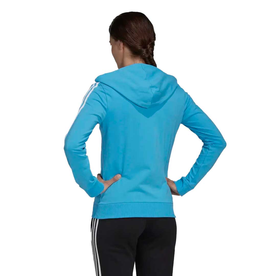 adidas Women's Essentials 3 Stripes Full Zip Hoodie (HL2057) - Comfortable Athletic Jacket for Running, Gym & Casual Wear