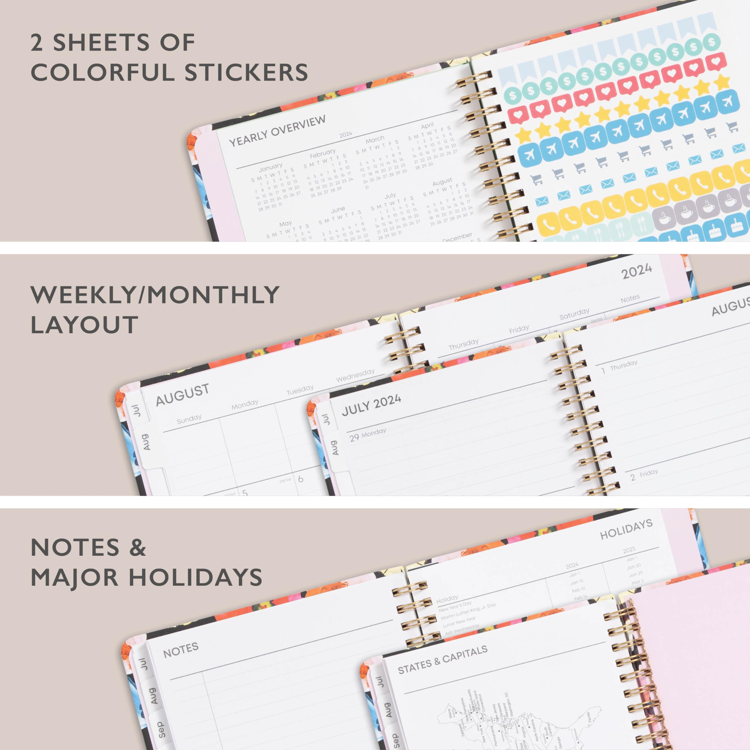 Blue Sky 2024-2025 Academic Year Weekly & Monthly Planner - 5