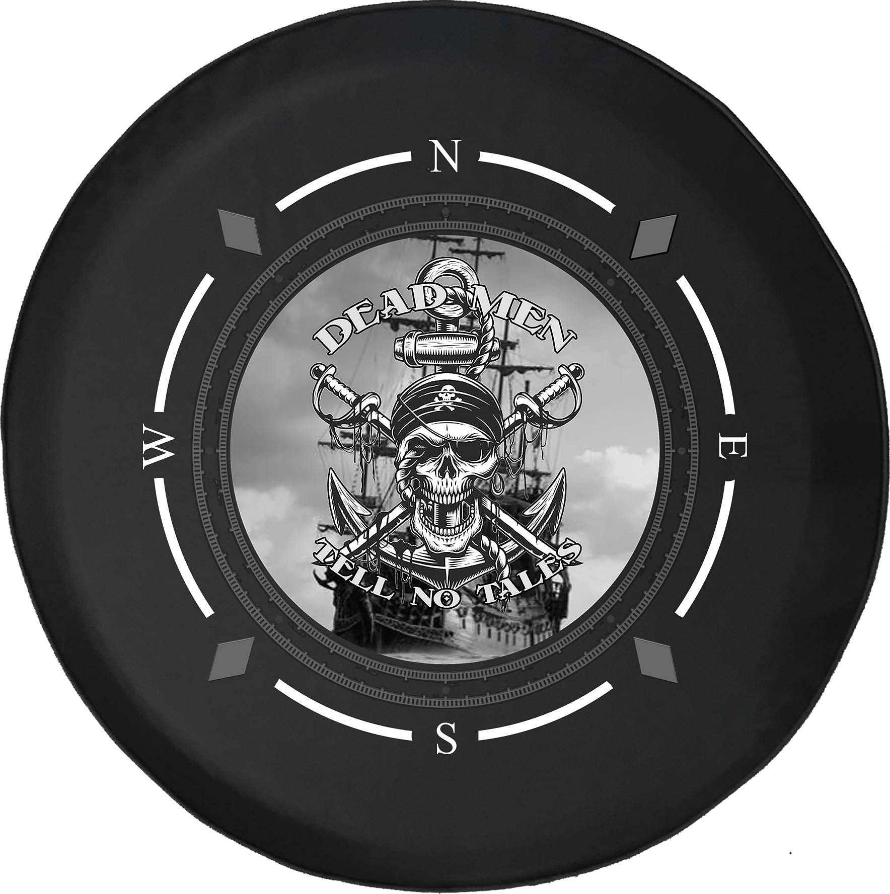 Premium American Unlimited Spare Tire Cover with Pirate Wheel Design - Fits SUV, Trailer, RV & Most Vehicles | Waterproof & UV-Resistant for Outdoor Adventures, Road Trips & Camping