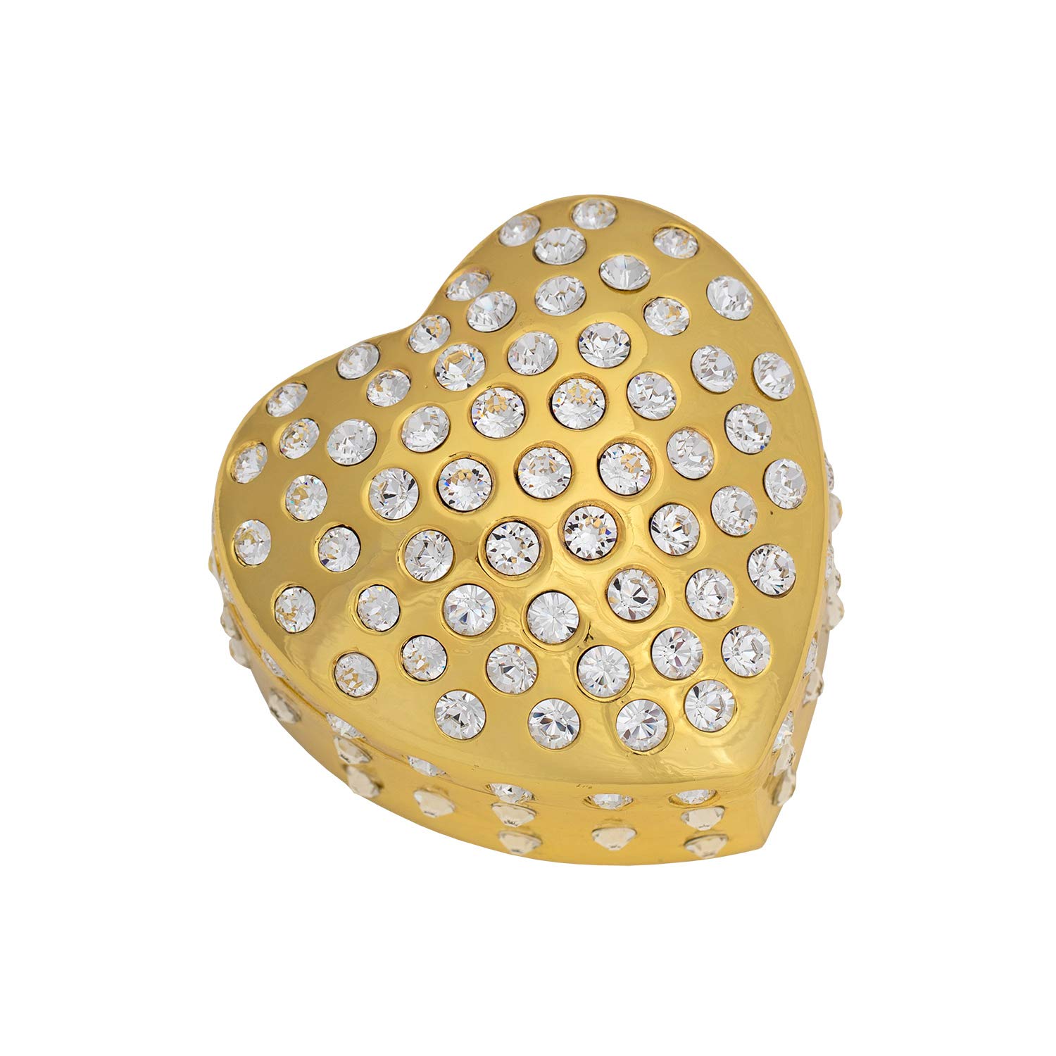 Elegant Sempre Heart Gold Jewelry Box - Perfect for Necklaces, Rings & Earrings - Ideal for Gifts, Travel & Home Storage