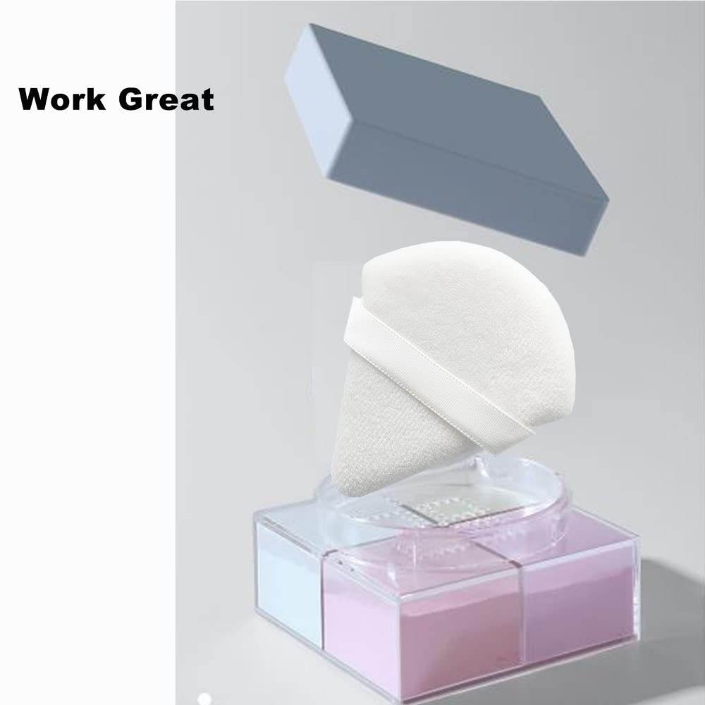 12Pcs Triangle Powder Puffs - Velour Makeup Sponges for Setting Powder, Foundation & Blush - Crease-Free Under Eye & Nose Application - Perfect for Professional Makeup & Travel Touch-Ups